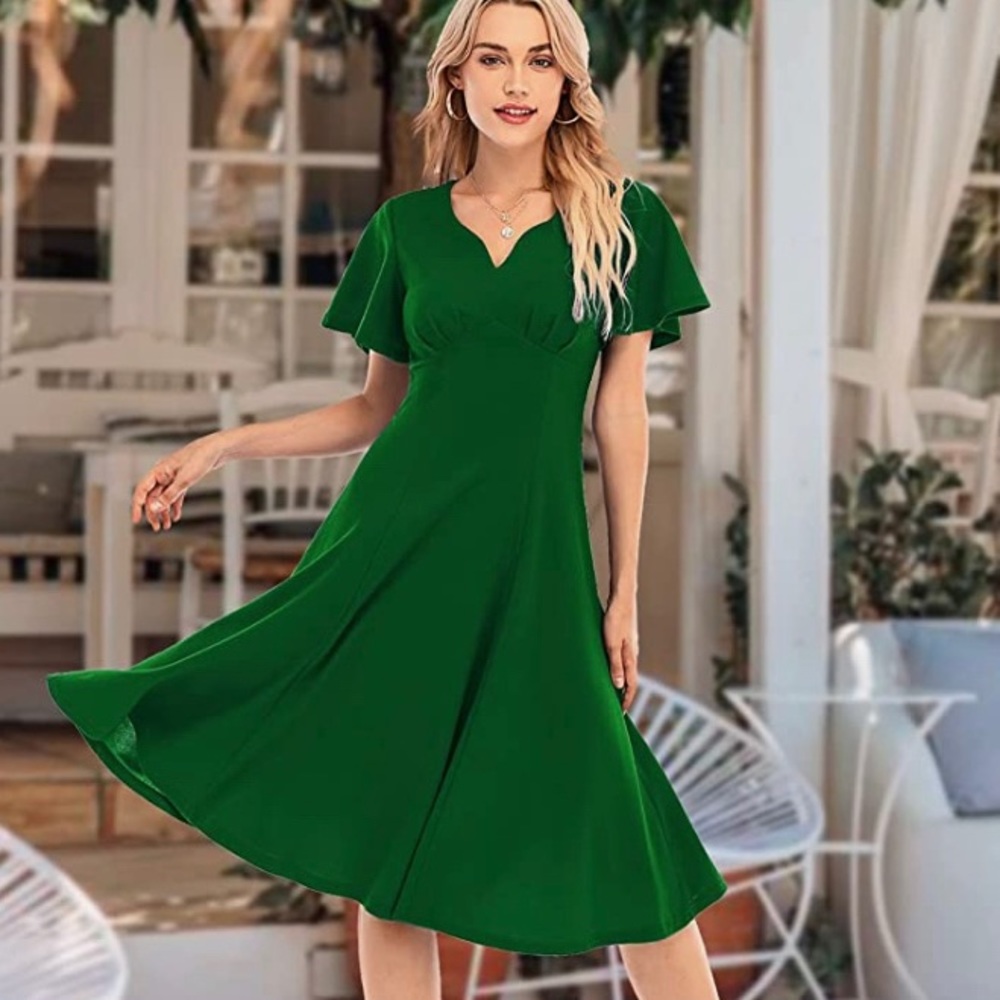 Retro A-Line Flare Sleeve Cocktail Dress